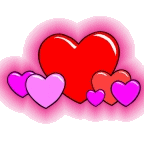 Gif animé coeurs roses et rouges 